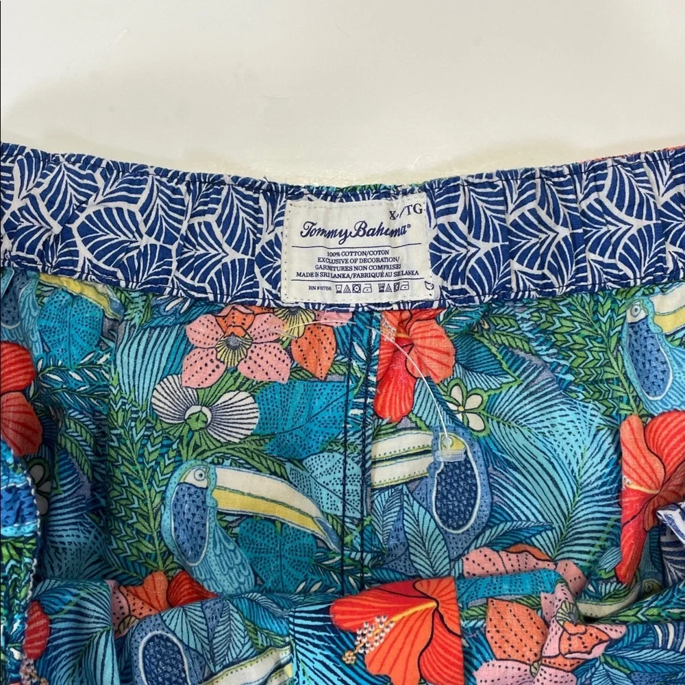 Tommy Bahama Tropical Swim Trunks Blue Floral Beach Board Shorts Size XL